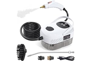 Irishom 2500W Steam Cleaner, High Pressure High Temperature Steam Cleaning Machine, 1000ml, 3 Bar with 3 Brush Heads (White)