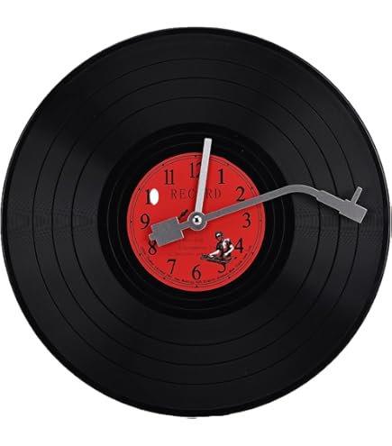 Amazon.com: Metrey Artworks Black and Red Wall Clock Non Ticking