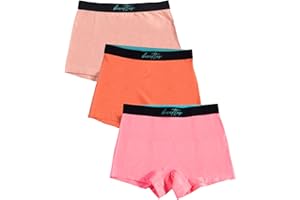 BOXETTES Girls' Boxer Briefs. 3-pack sampler Cotton, Modal and Nylon Mesh. Sensory-friendly. Full-coverage. Super soft. Tagless.