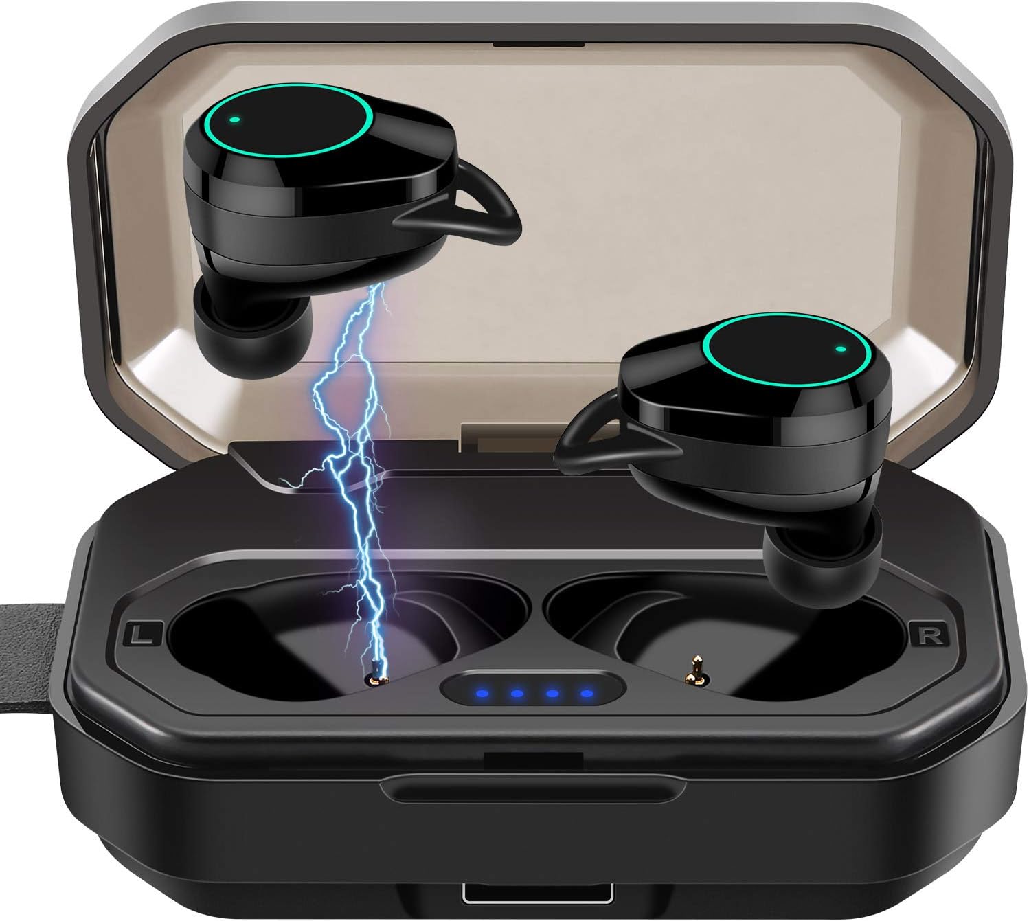 Wireless Earbuds Bluetooth 5.0 Headphones 6D Stereo Sound Deep Bass IPX7 Waterproof Touch Control Weight Light in-Ear Earbuds for Gym Running with 3000mAh Charging Box