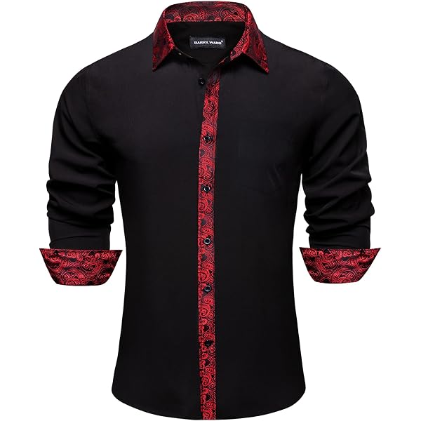 Men Red Christmas Dress Shirts