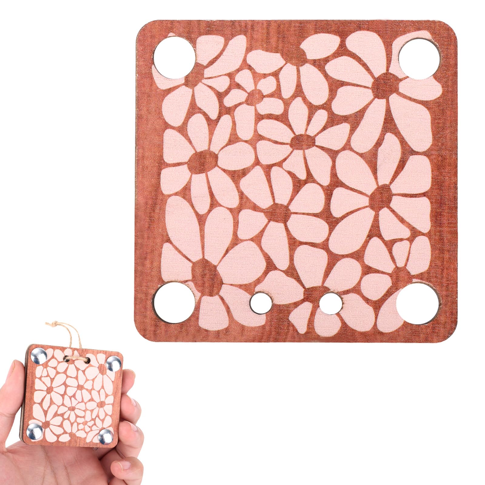 BOXOB Mini Flower Press, Wood Micro Flower Pressing Kit Small Tiny Plant Preservation Kit DIY Lovers Gift for Arts Crafts Tool, 2.56x2.56 Inch