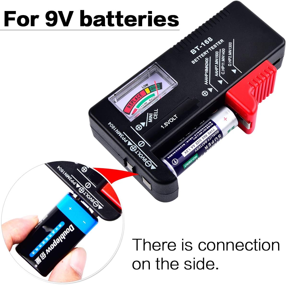 Battery Tester - Universal Battery Checker BT-168, Digital Household Battery Tester for AAAA AAA AA C D 9V 1.5V Button Cell and 3V Lithium Batteries: Home Audio & Theater