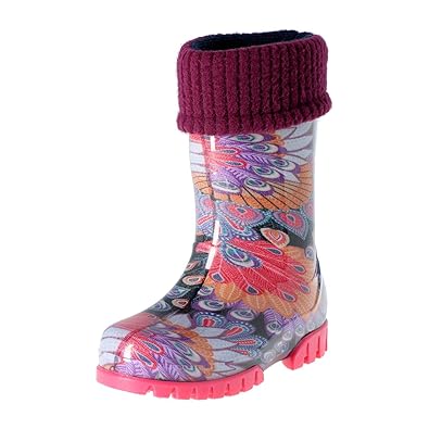 KREXUS Kinder PVC Gummistiefel Gummistiefel Kinder Gummistiefel Kinder Gefüttert Stiefel Mädchen Stiefel Jungen Kindergummist