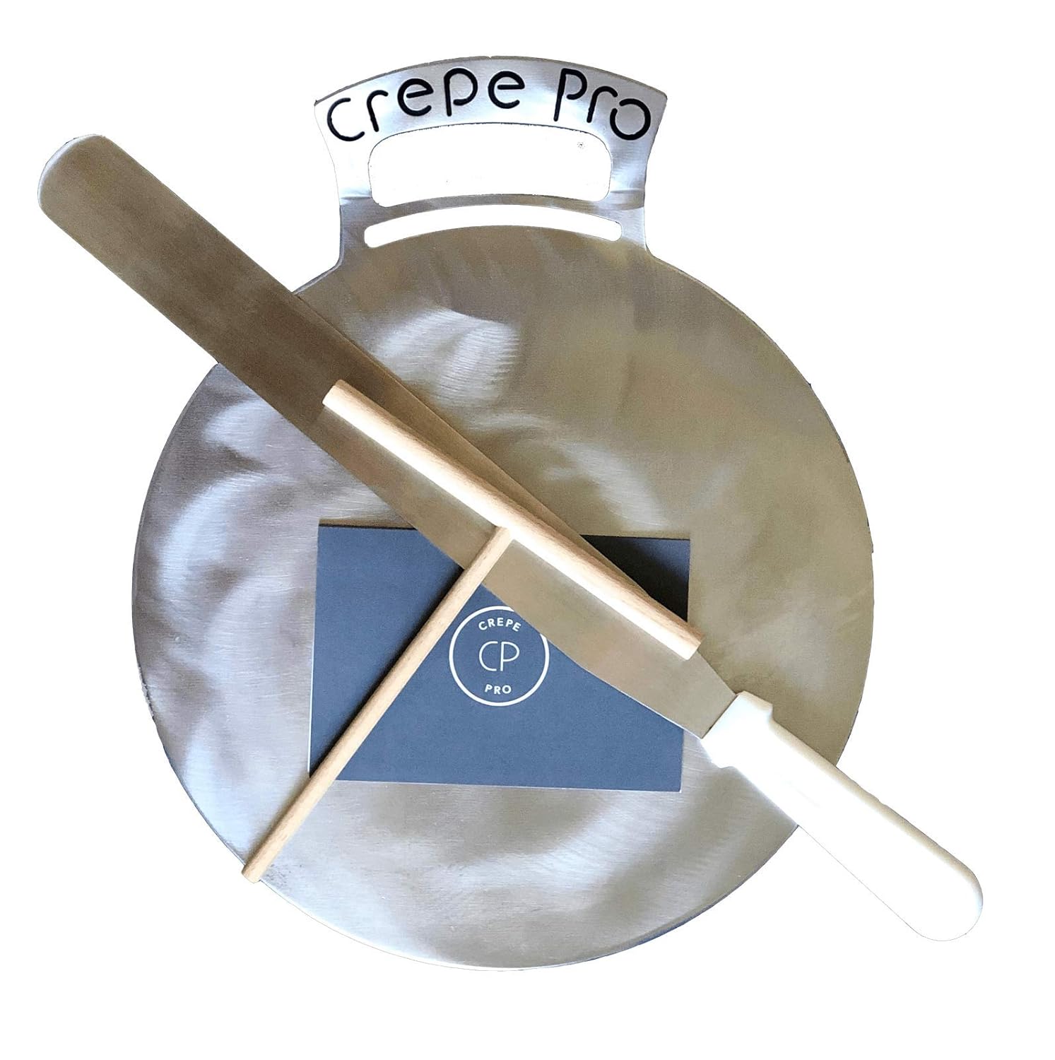 CrepePro Mini Kit, 12" steel, French crepe pan with angled
