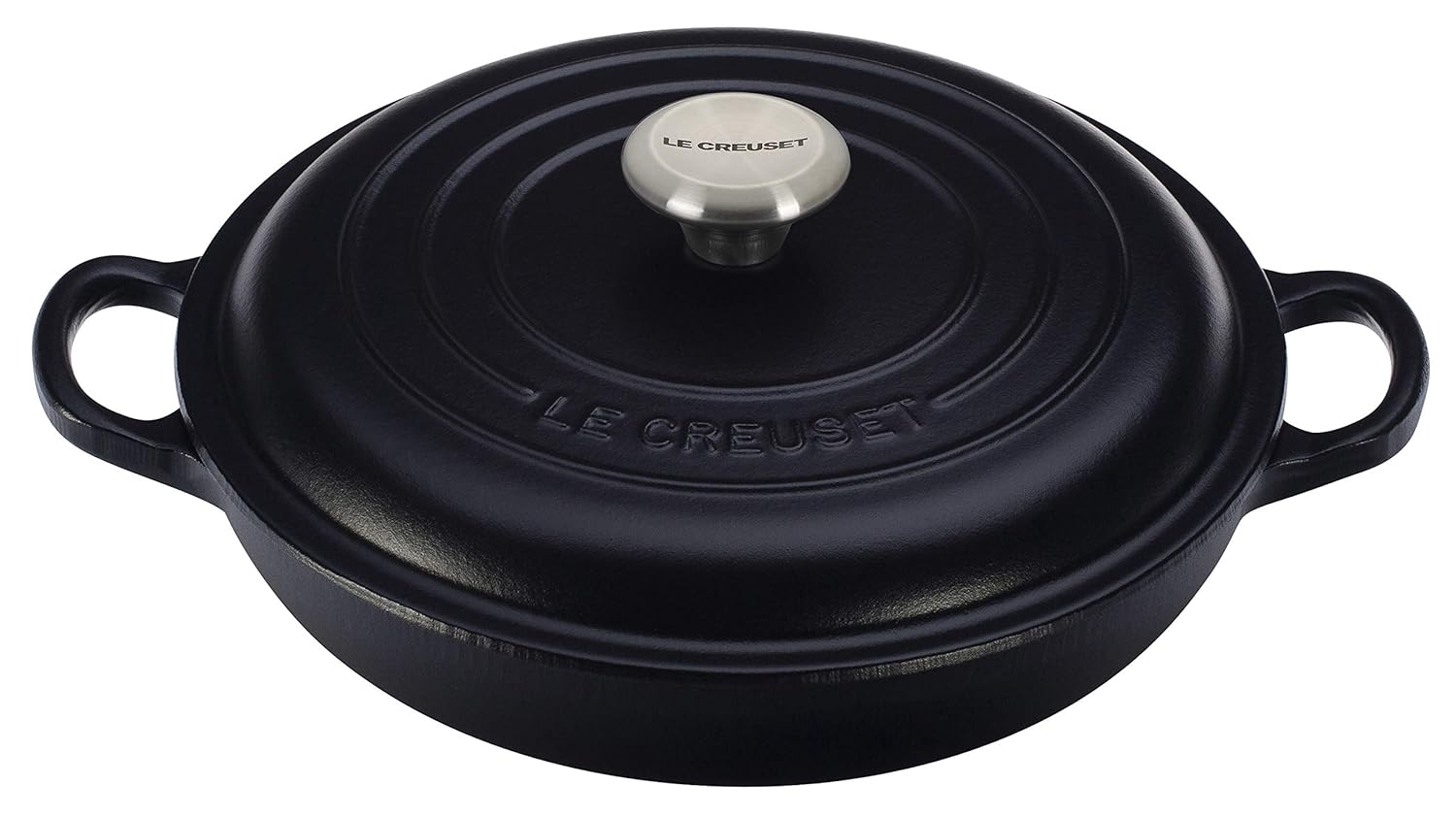 Buy LE CREUSET Signature Enameled Cast Iron Shallow Casserole (26cm, Satin Black) Online at Low