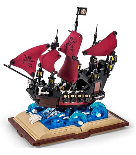 Amazon.com: GOTIMON Black Pearl Ship Grimoire Book Building Blocks