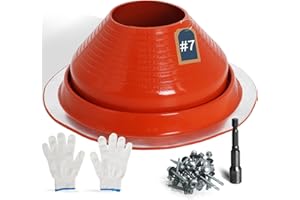 HEDDAY #7 High Temp Silicone Chimney Boot,Metal Roof Pipe Flashing Boot for Roof (for Pipe Od 6" to 11") Included Roofing Screws & Hex Socket Flexible Roof Boot