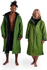 Dryrobe Advance Long Sleeve Waterproof Changing Robe Dark Green Black Small