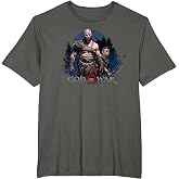 God of War Kratos and Son Blue Glow T-Shirt