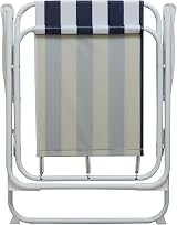 Harbour Housewares Folding Beach Deck Chair Blue Stripe view 2