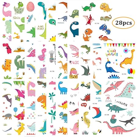 SIMUER Dinosaurios Tatuajes Temporales Pegatinas
