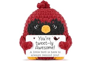 MY-ALVVAYS Small Inspirational Bird Gifts for Women Men Birthday, Emotional Handmade Crochet Animals for Friends Employee Teen Student, Positive Cute Stuff Things, Cheer Up Back to School Office Room Fall Decor
