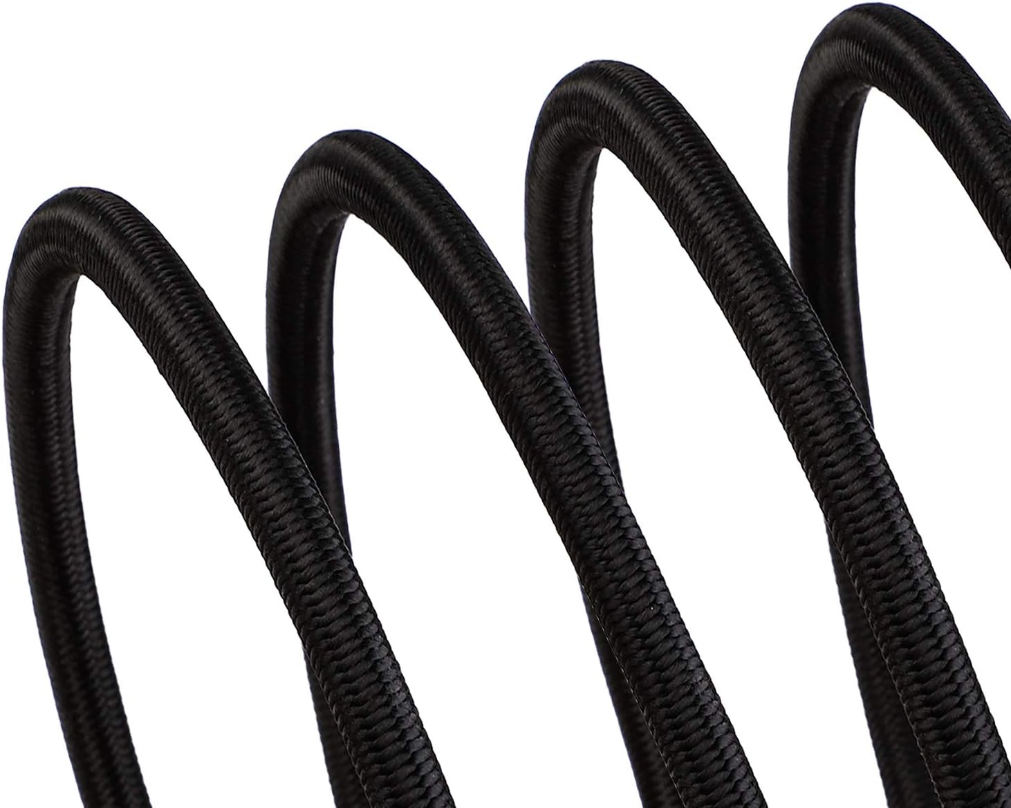 Aodaer Bungee Shock Cords Elastic Band Nylon Cords Heavy Stretchy String Rope for Marine Kayak, Tie Down, Trailer Strap or DIY Applications (1/4 inch x 32 feet, black) - - 