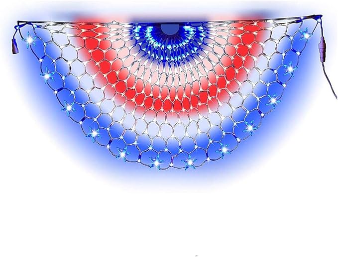 LED American Christmas Lights Pleated American Flag Lights 4 x 2 Feet