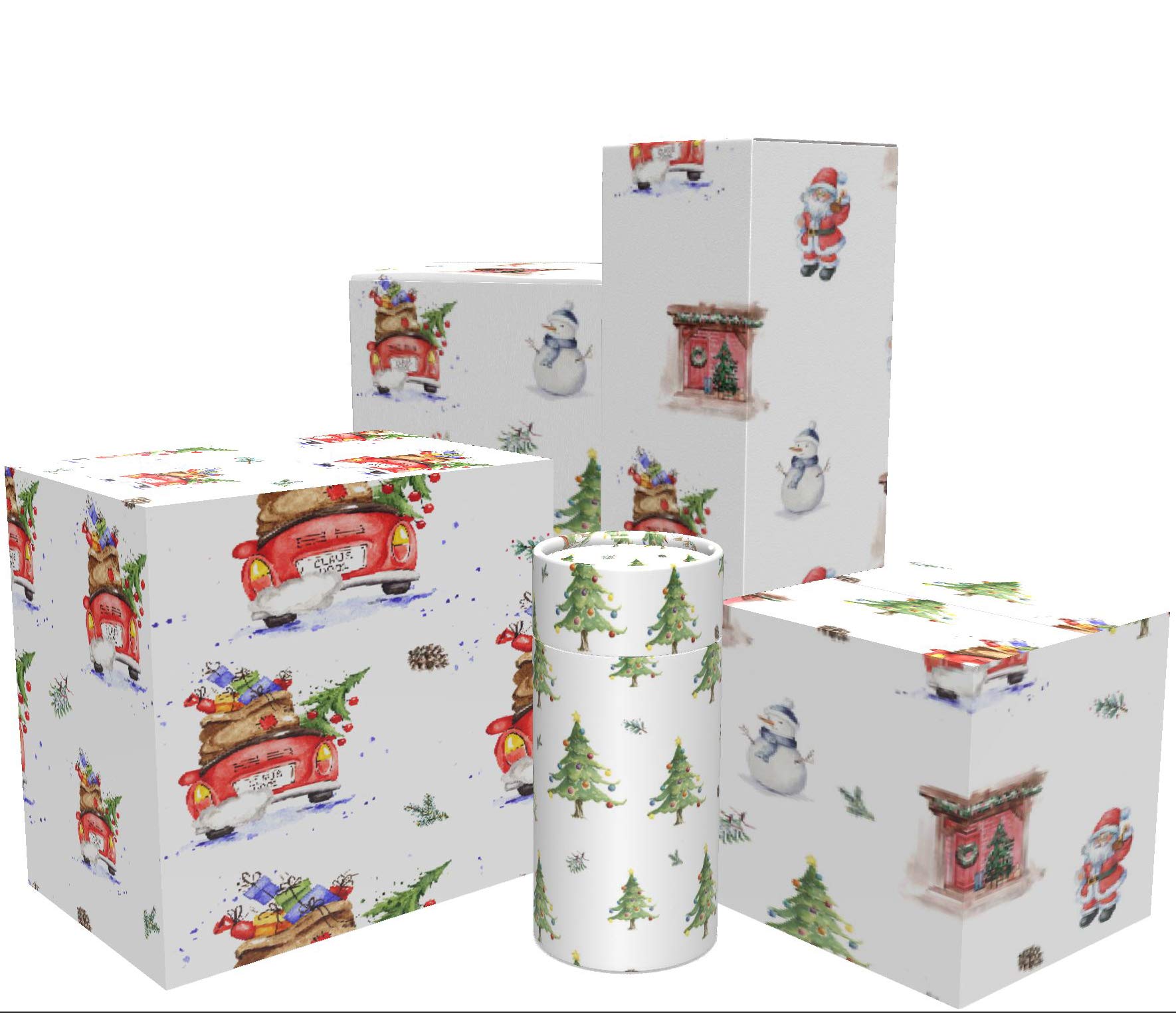Christmas Wrapping Paper Sheets X10 & Gift Tags X10 (5 x Designs 2 of Each Supplied) Xmas Wrap for Christmas Gifts & Xmas Presents for Baby, Kids Adults Boys Girls 50cmx70cm (Santa)