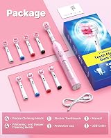 TEETHEORY Rotating Electric Toothbrush with 8 Heads 4 Modes Pink view 9
