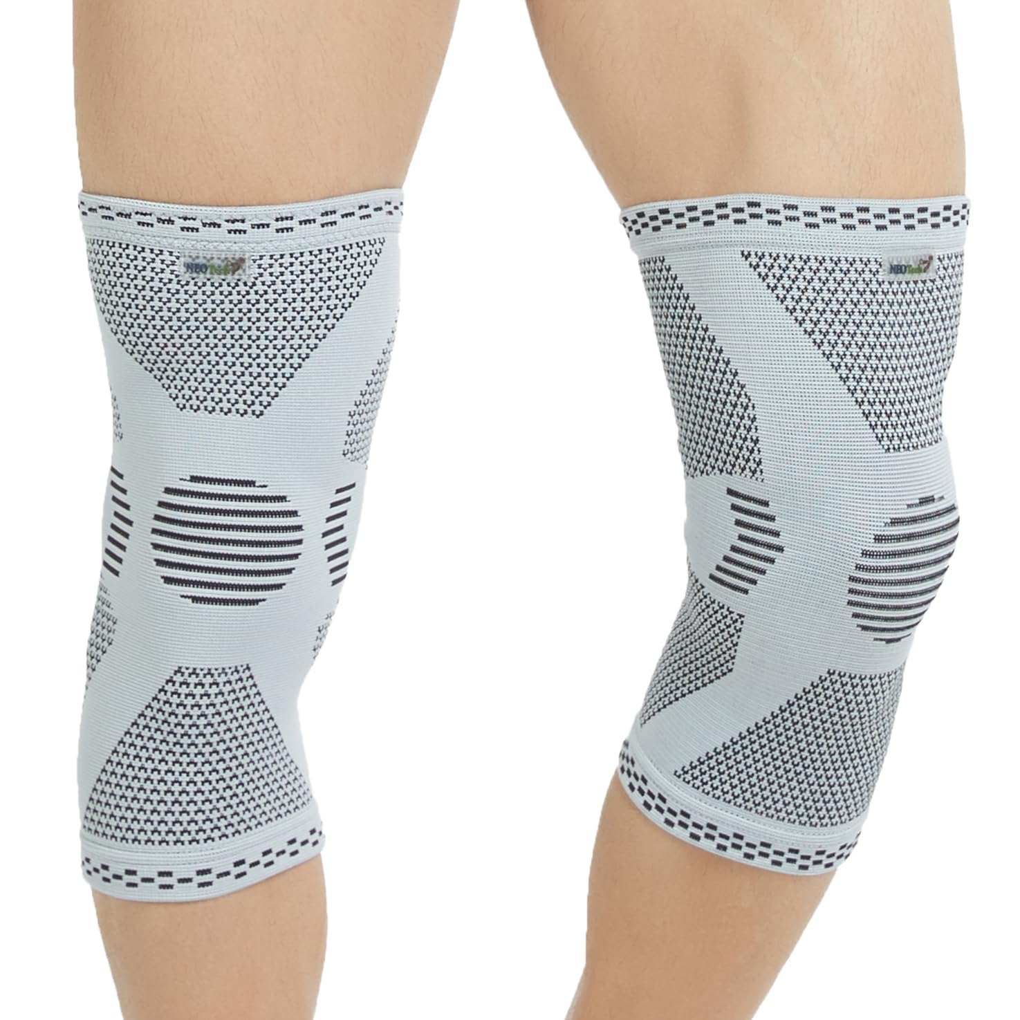 Neotech Care Bamboo Fiber Knee Support - Lightweight, Elastic, Comfortable & Breathable Fabric - Sleeve Brace for Men, Women, Youth - Right or Left (Grey Colour, Size M, 1 Pair)