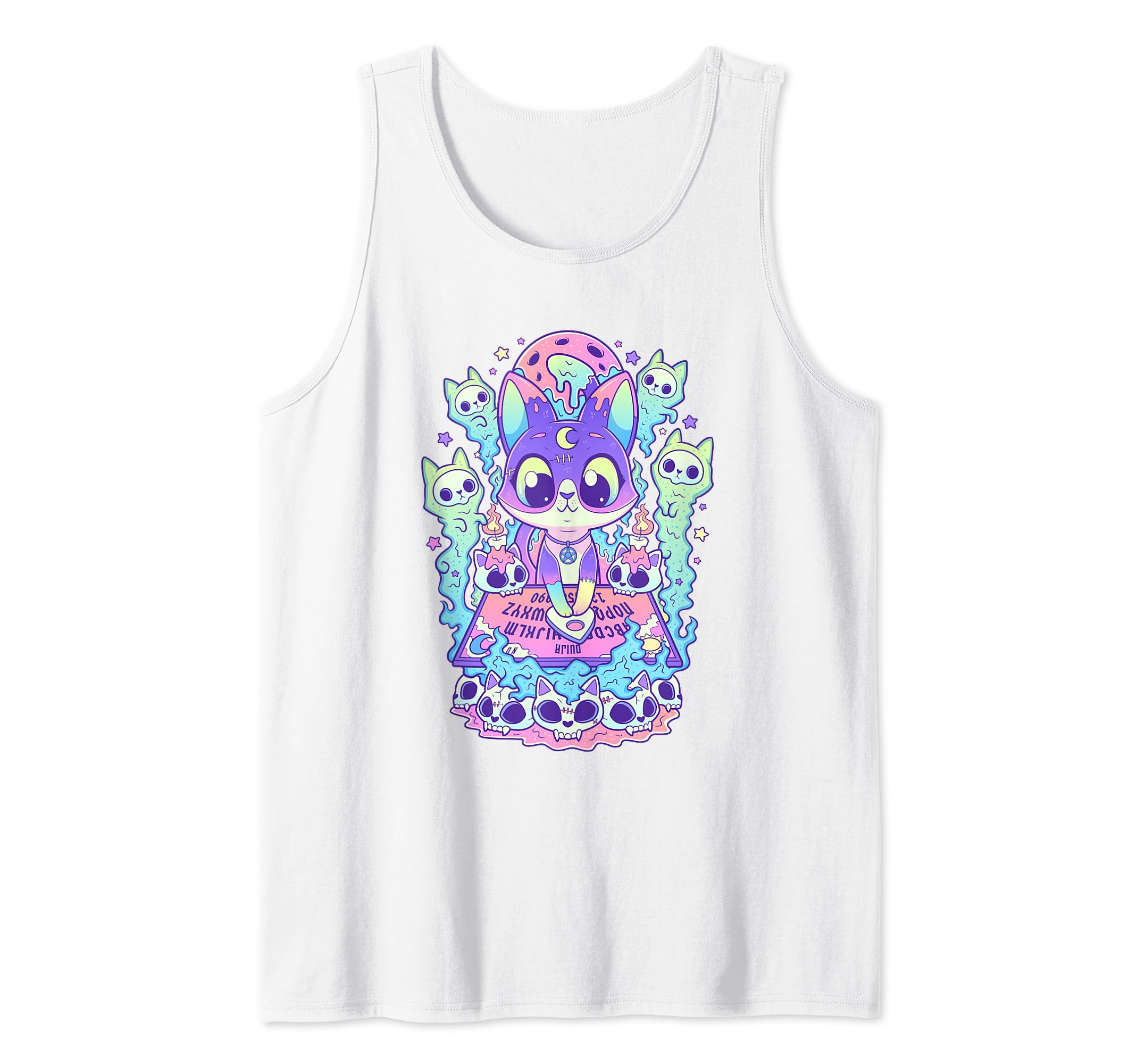 Kawaii Pastel Goth Cute and Creepy Occult Cat Ouija Board Tank Top