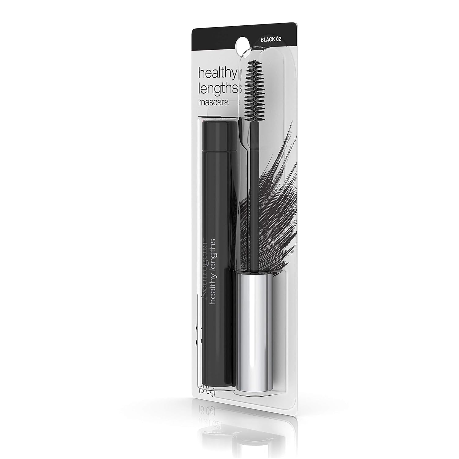 Neutrogena Healthy Lengths Mascara for Stronger, Longer Lashes, Clump-, Smudge- and Flake-Free Mascara with Olive Oil, Vitamin E and Rice Protein, Black 02, .21 oz : Beauty Products : Beauty
