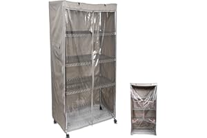 YLOVAN Storage Shelf Cover Wire Rack Shelving Dust Protective, Fits Racks 36''Wx19''Dx72''H One Side See Through Panel (Cover only)