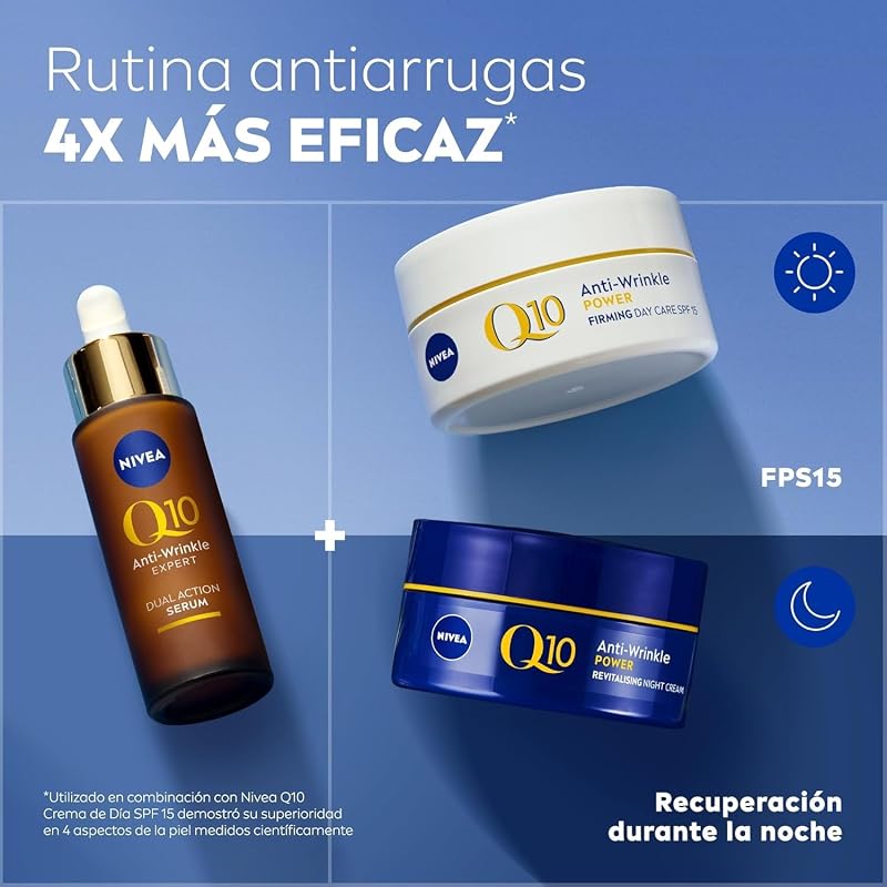 Q10 Antiarrugas Expert Sérum Doble Acción (30 ml) - Sérum Facial Antiedad, Tecnología Antiglicación, Bloquea Daños por Azúcares - Piel Seca, Mixta, Normal - 30 ml