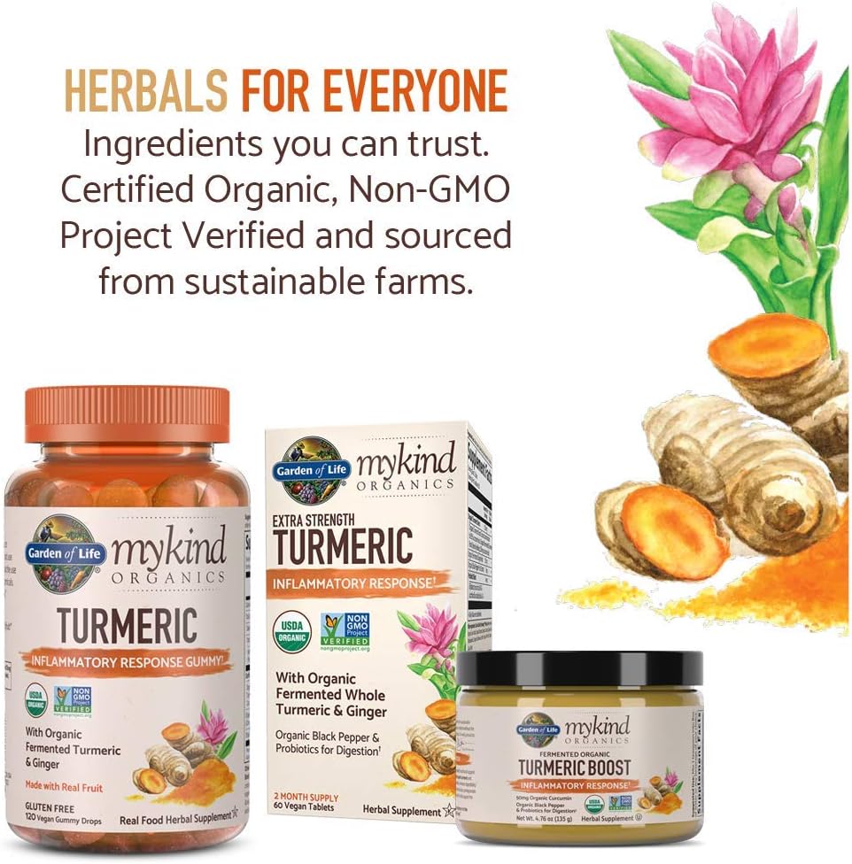 Garden of Life mykind Organics Maximum Strength Turmeric Joints & Mobility Support 30 Tablets - 500mg Curcumin (95% Curcuminoids) Black Pepper - Organic Non-GMO Vegan & Gluten Free Herbal Supplements: Health & Personal Care