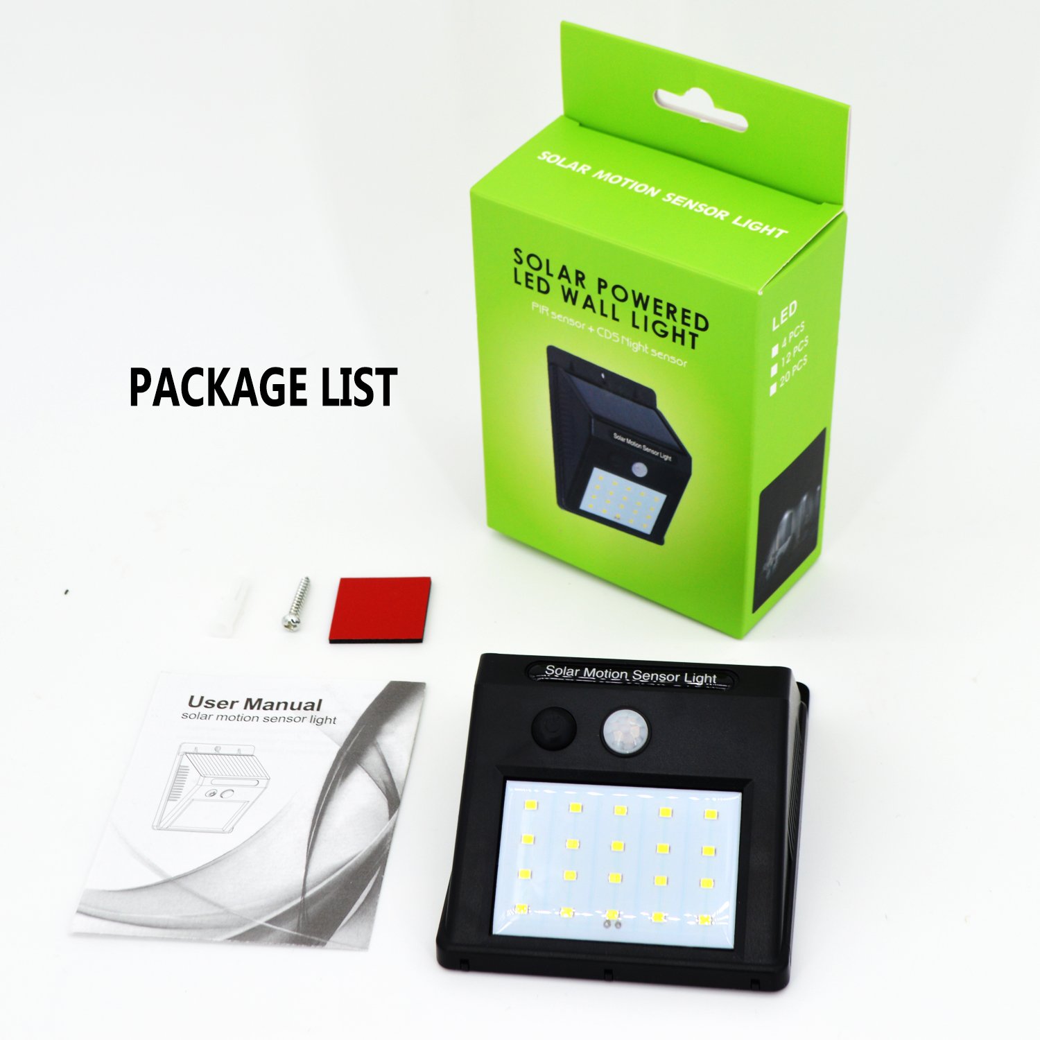 Solar Motion Sensor Light 20 LED Water-Proof Wireless Wall Light for Garden Outdoor Yard Corridor