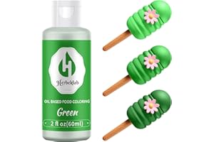 HERBEKLAB Green Oil Based Food Coloring – 2 fl oz Professional Grade Concentrated Oil Food Dye for Melting Chocolate, Candy Melts, Cake Pops, Strawberries & Baking