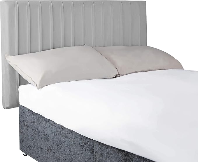Beautify Double 4ft6 Headboard Grey Velvet Fabric Bed Head Stylish