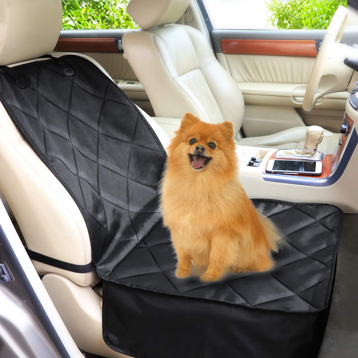morpilot 2 in1 Hund Autositzbezug, Wasserdicht Hundedecke verstellbar Vorne Autositzabdeckung, Pet Reise Hängematte mit Nonslip Gummi Vordersitz Schutz für alle Arten von Fahrzeugen Autos