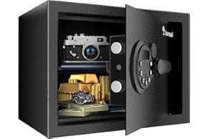 Bonsaii Safe, 0.6 Cubic Safe Box with Electronic Keypad, Removable Shelf, for Valuables Jewelry and Documents in Home, Hotel, or Business, 9.84" x 13.78" x 9.84" Inches, SF002