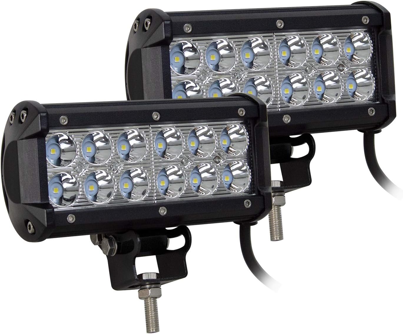 AUXTINGS 2 x 7 inch 36W Spot LED Work Light Bar Off road Trucks SUV 4WD Driving Fog Lights, Black