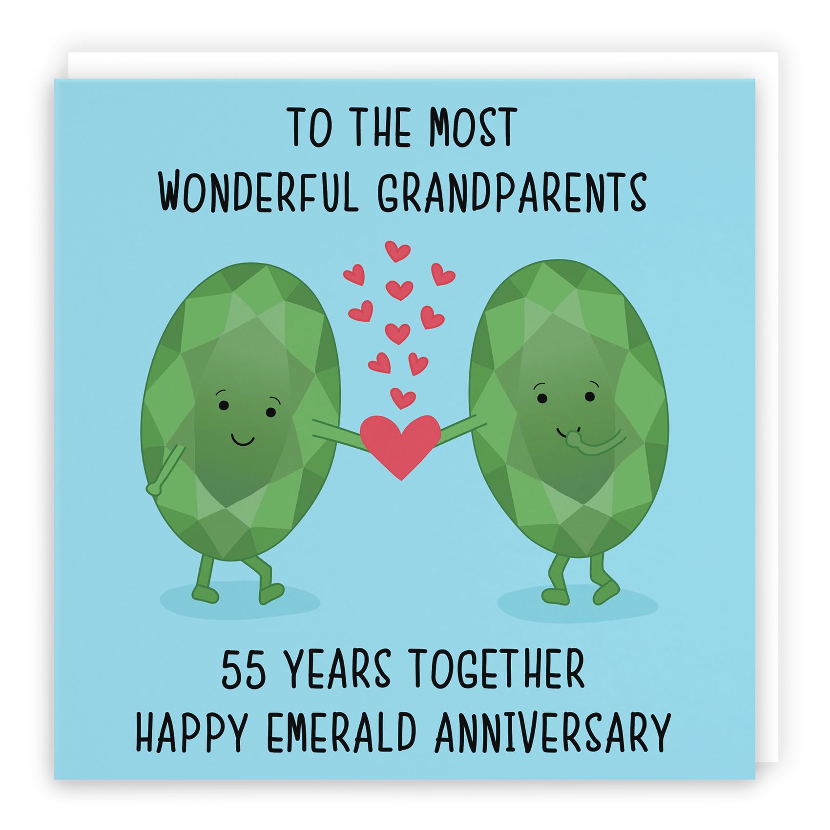 Hunts England - Grandparents 55th Anniversary Card - To The Most Wonderful Grandparents - 55 Years Together - Happy Emerald Anniversary - Iconic Collection — image 1