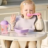 Nuby Toddler Suction Bowls 3-Pack with Easy Release Tab Girl view 5