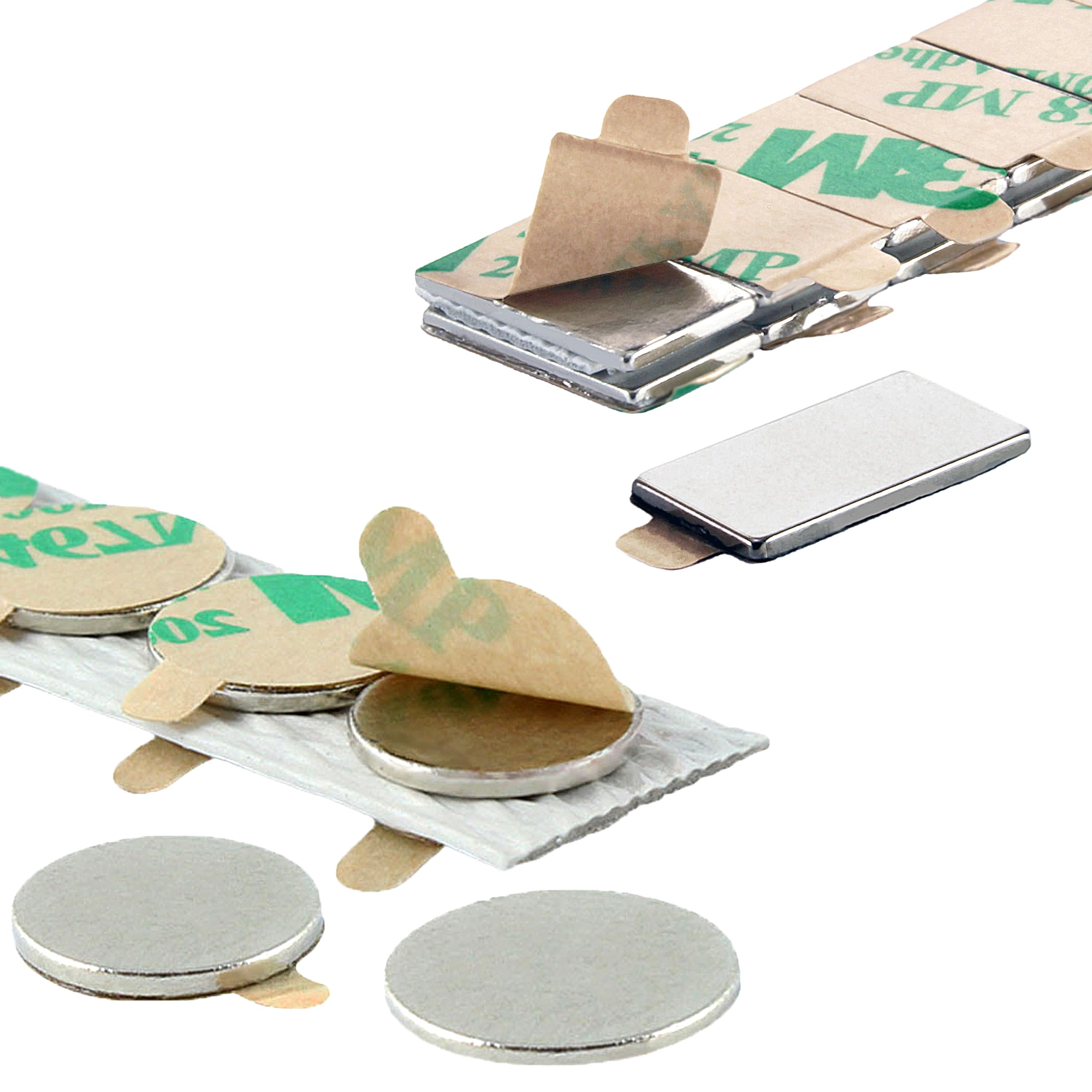 Klebeshop24 Magnets, self-adhesive, size and quantity selectable, neodymium magnets.