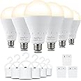 DABAOLUM 6 Pack Rechargeable Emergency Light Bulbs, Battery Powered LED Light Bulb 3000K Warm E26 120 Volt 9W 60W Equivalent with 1200mAh for Home Power Outage Camping Hurricane