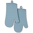 KitchenAid Ribbed Soft Silicone Oven Mitt 2-Pack Set, Fog Blue, 7.5"x13"