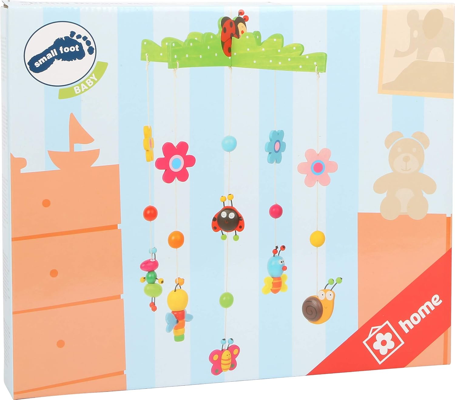 Small Foot 11401 Spring Dream Wooden Mobile, with Colourful Animals and Flowers, Baby's Room Decoration, Multicolor, Normal - Image 4
