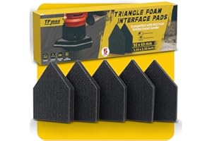TPmax 5-Pack 90×65 mm Foam Interface Pads – Hook & Loop Buffer Pads Compatible with Milwaukee M12 Detail Sander – Vibration R