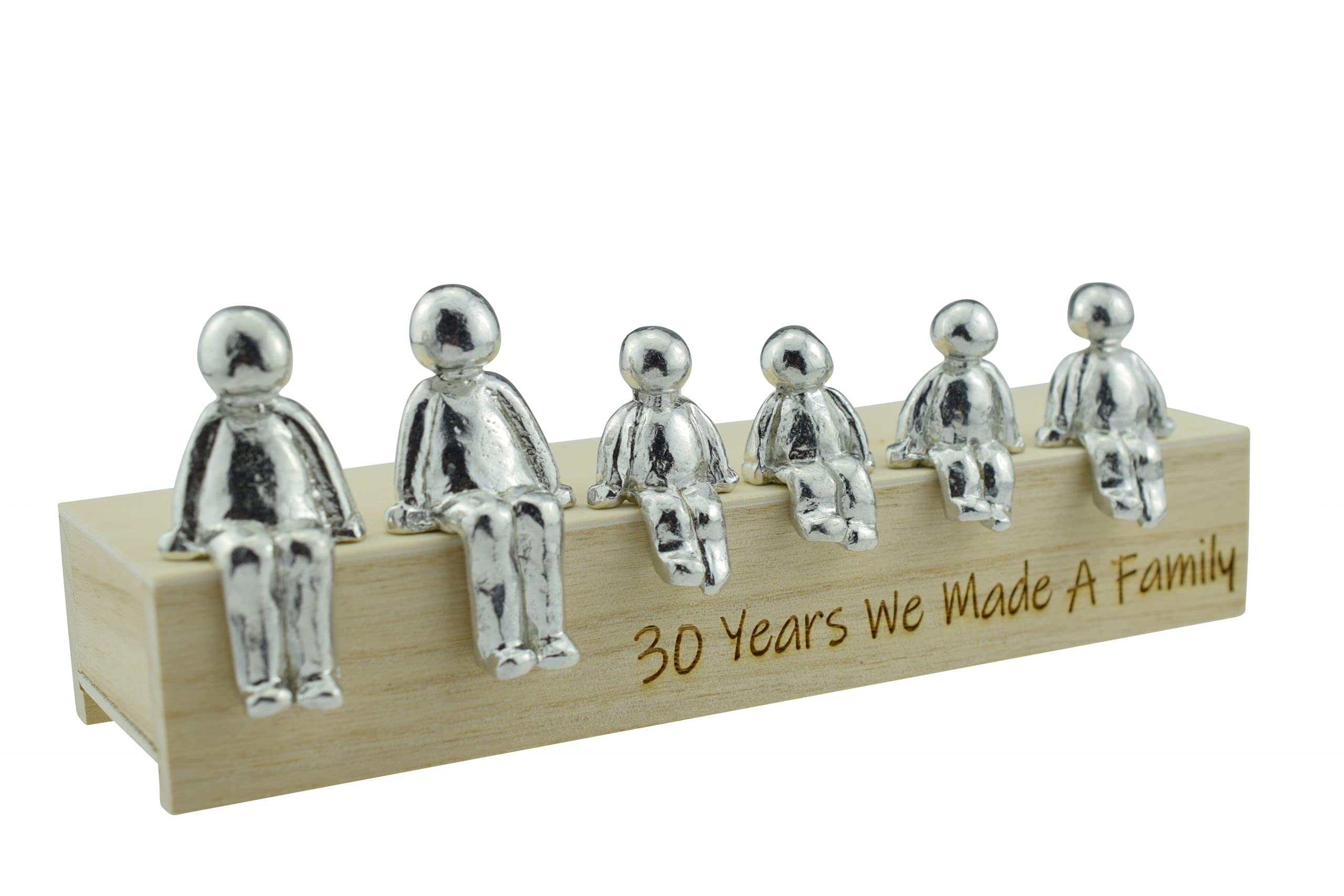 Pirantin 30th Anniversary Idea - 30 Years We Made A Family Metal Ornament - Choose Your Family Combination Box & Woodgrain May Vary(4 Children)