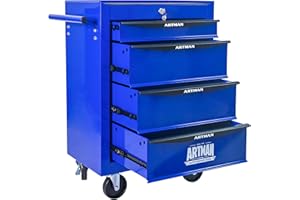 RYH 4 Drawers Rolling Tool Chest - 13" D x 20.9" W x 30.5" H Heavy Duty Mobile Tool Cart with Locking Wheels & Ball Bearing Drawers, Garage Tool Storage Cabinet (Blue, 4 Drawers)
