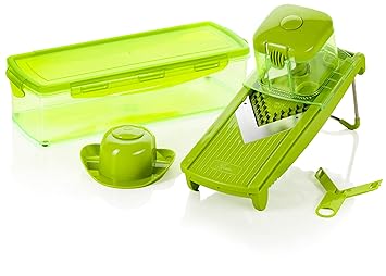 Genius Speed Slicer Medium | 6 Teile | Obst-& Gemüseschneider | NEU …, Edelstahl, Grün,