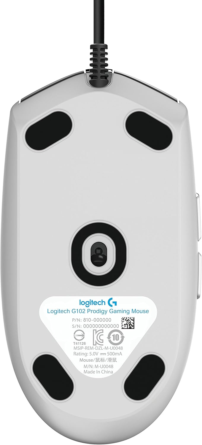 Logitech G203 Prodigy RGB Wired Gaming Mouse – White: Computers & Accessories