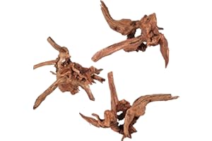 Hygger CO2 Natural Driftwood for Aquariums – Fish Tank Decor, Reptile Habitat & Aquascaping Wood | 3-Pack，6-10 Inch Sinking Branches