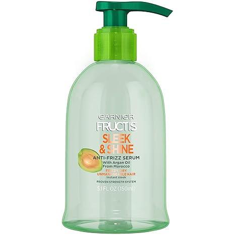 Garnier Fructis Sleek and Shine Anti-Frizz Serum, Frizzy, Dry, Unmanageable Hair, 5.1 fl; oz.