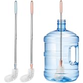 2 Pack 28" Long Bottle Brush, 3 &amp; 5 Gallon Bottle Cleaner Brush, Nylon Bristles and Stainless Steel Handle Bendable Replaceable Brush Head Bottle Cleaning Brush