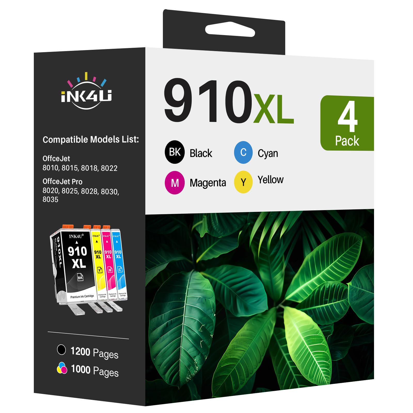 Photo 1 of (Latest Chip) 910XL Ink Cartridges for HP Printers, Compatible Replacement for HP 910 Ink Cartridges 910 XL to Work for HP Officejet Pro 8010 8020 8022 8015 8025 8035 Printer (High Yield, 4 Pack)