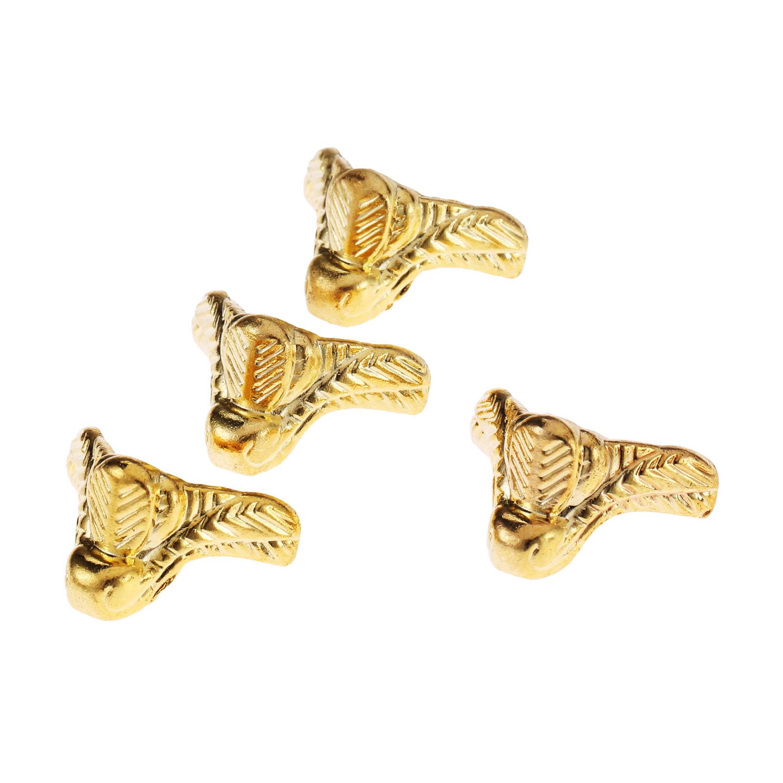 Dophee 4Pcs Box Corner Protector Chest Guard Edge Cover Corner for Jewellry Box Wooden Box Furniture Edge Decorative 1.14"x0.67"