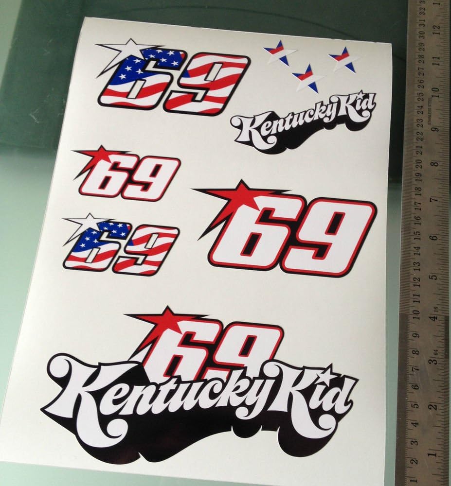 Kentucky Kid Nicky Hayden #69 - A4 Sheet Decal Sticker Moto GP